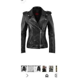 ALPHA CYCLE GEAR Womens Leather motorcycle Jacket For Ladies -Large NEW